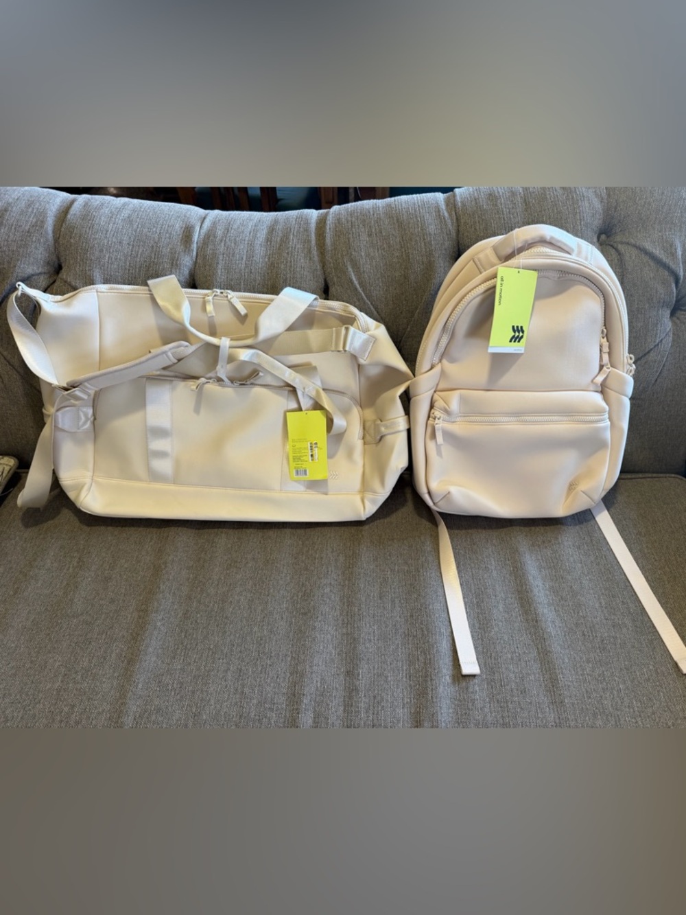 Cream  Backpack & Duffel Set